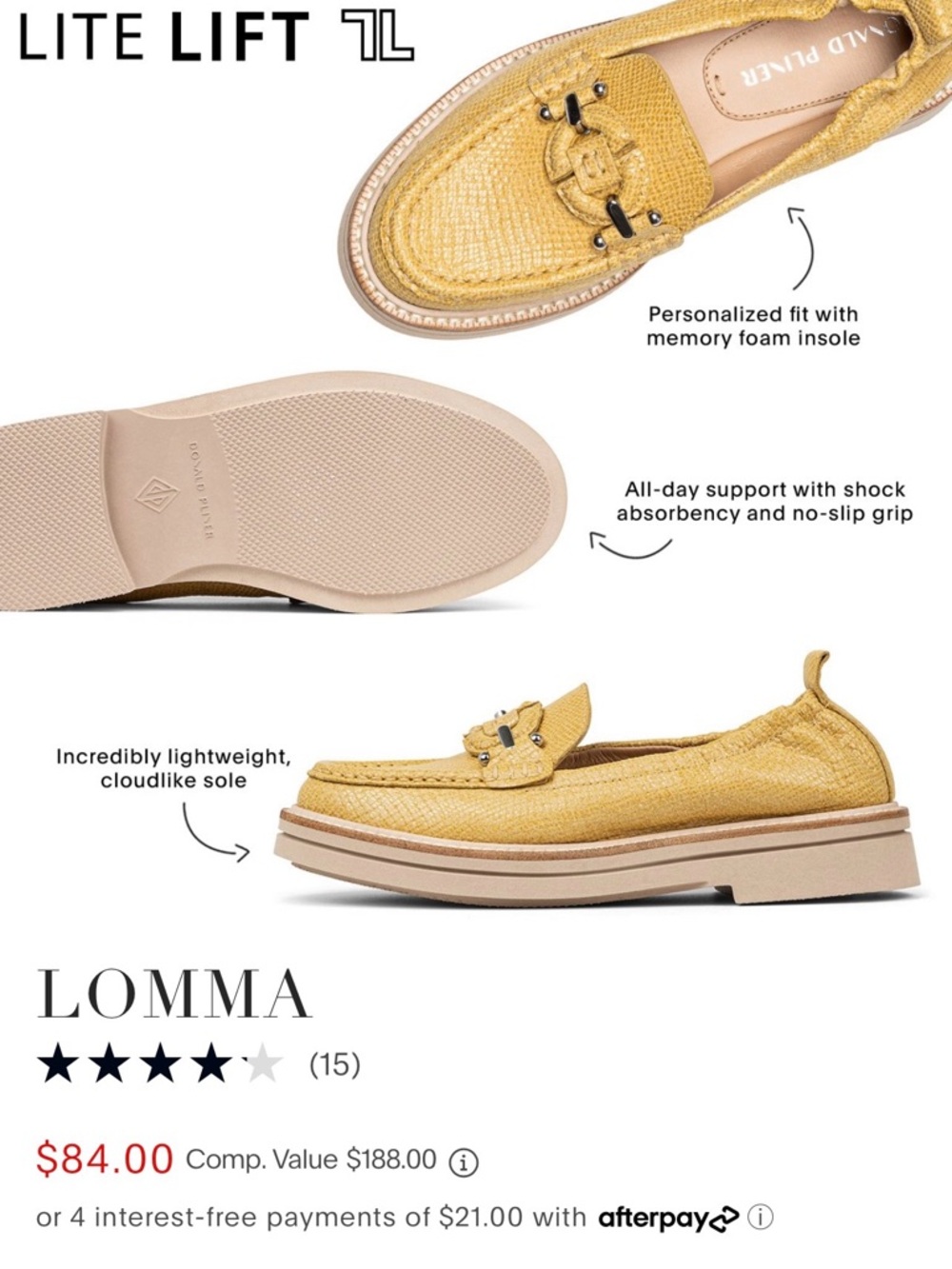 Donald J. Pliner Lomma Loafer in Yellow